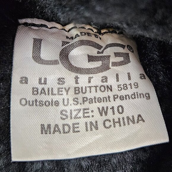UGG Australia Bailey 3 Button 5819 Tall Fold Over Chunky Knit Boot Black 10 - Picture 10 of 13